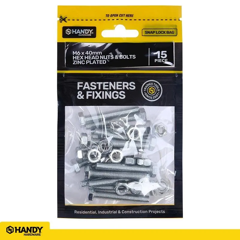 Bag of Bolt & Nut M6x40mm 15pc – image 4