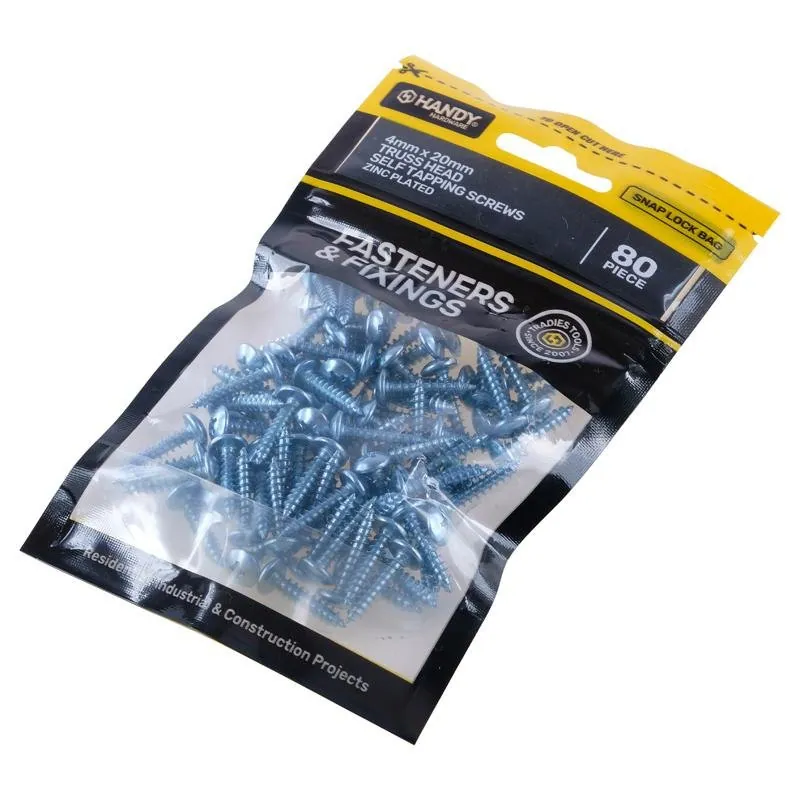 Christmas Bag of Truss Head Self Tapping Screws Zinc Plated 4mm X 20mm 80pc – image 2