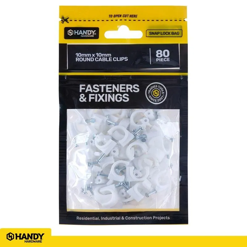 Bag of Round Cable Clips 10mm X 10mm 80pc – image 4