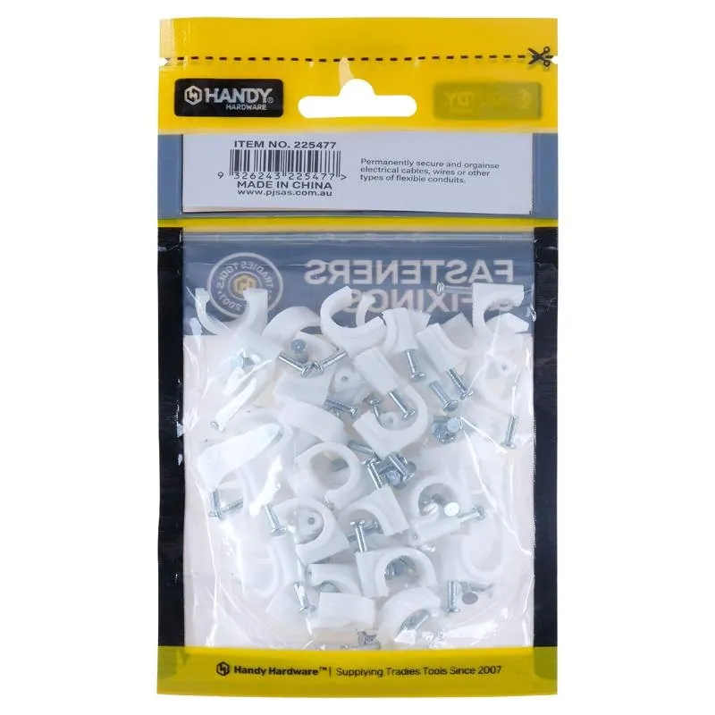 Bag of Round Cable Clips 10mm X 10mm 80pc – image 3