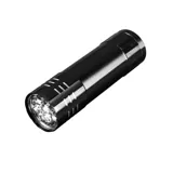 Flashlight Battery Operated 9 LED Red, Black, Blue & Silver Assorted 8.3cm X 2.5cm (Requires 3 X AAA Batteries, Not Included) – image 1