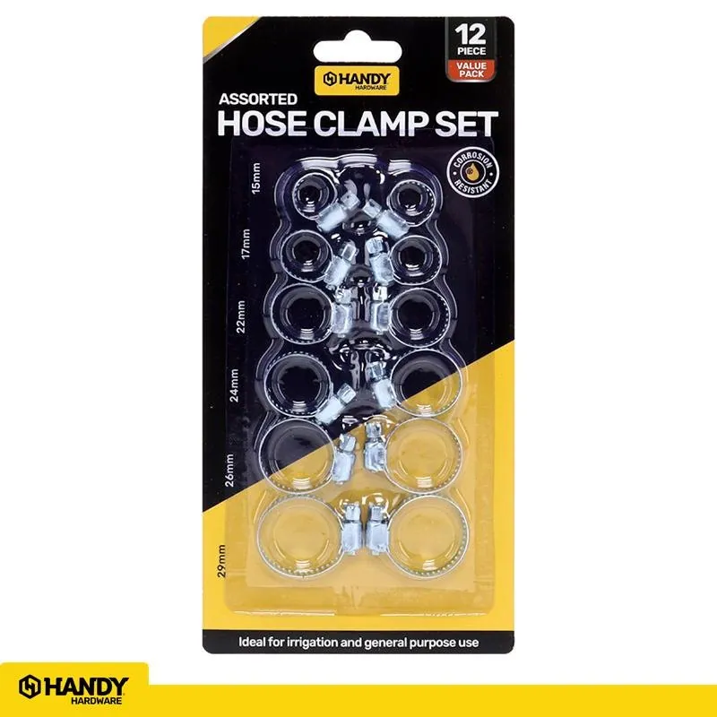 Hose Clamp Set Value Pack 12pc (Sizes Vary From 15mm To 29mm) – image 4