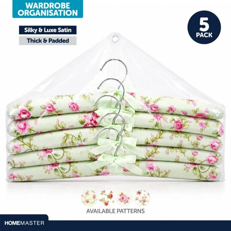 Coat Hanger Padded Satin Floral 5pk – image 4