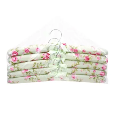 Coat Hanger Padded Satin Floral 5pk