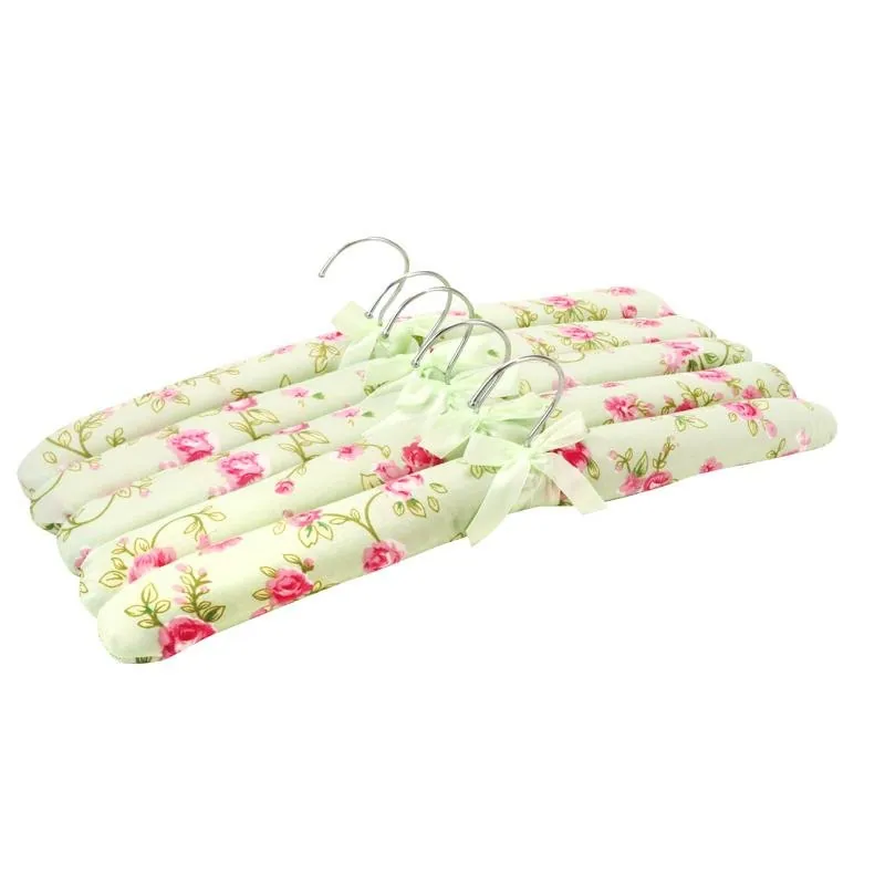 Coat Hanger Padded Satin Floral 5pk – image 2