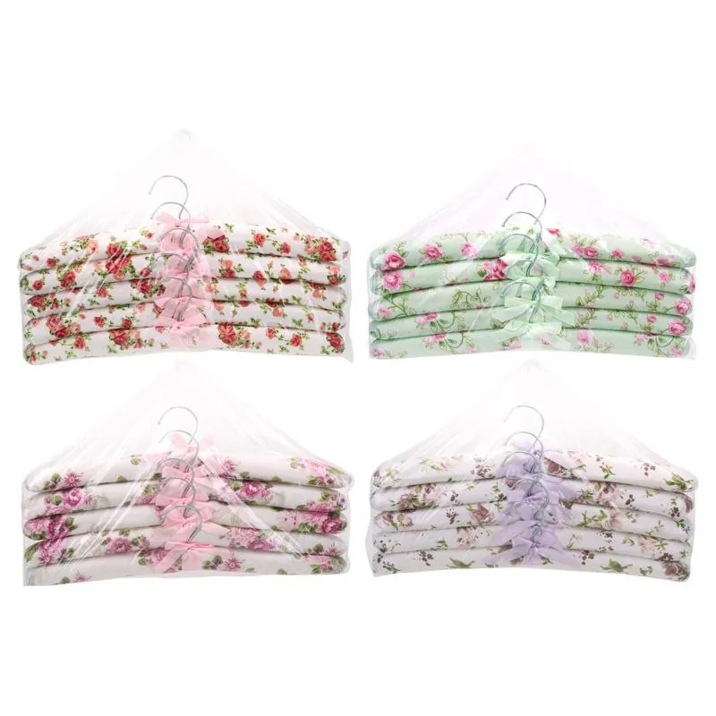 Coat Hanger Padded Satin Floral 5pk – image 3