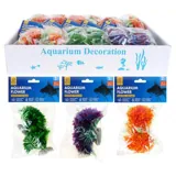 Fish Flower Aquarium Decoration with Shell Base 2pk - 3 Assorted Colours – image 4