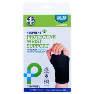 Support Premium Wrist Wrap & Strap (Adjustable) - Neoprene