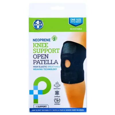 Support Premium Knee Wrap & Strap (Adjustable) - Neoprene