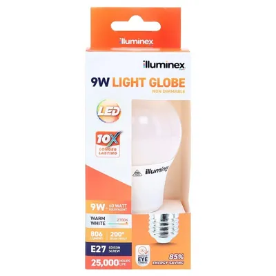 Bulb 9W LED Light - Warm White - E27 (Screw)