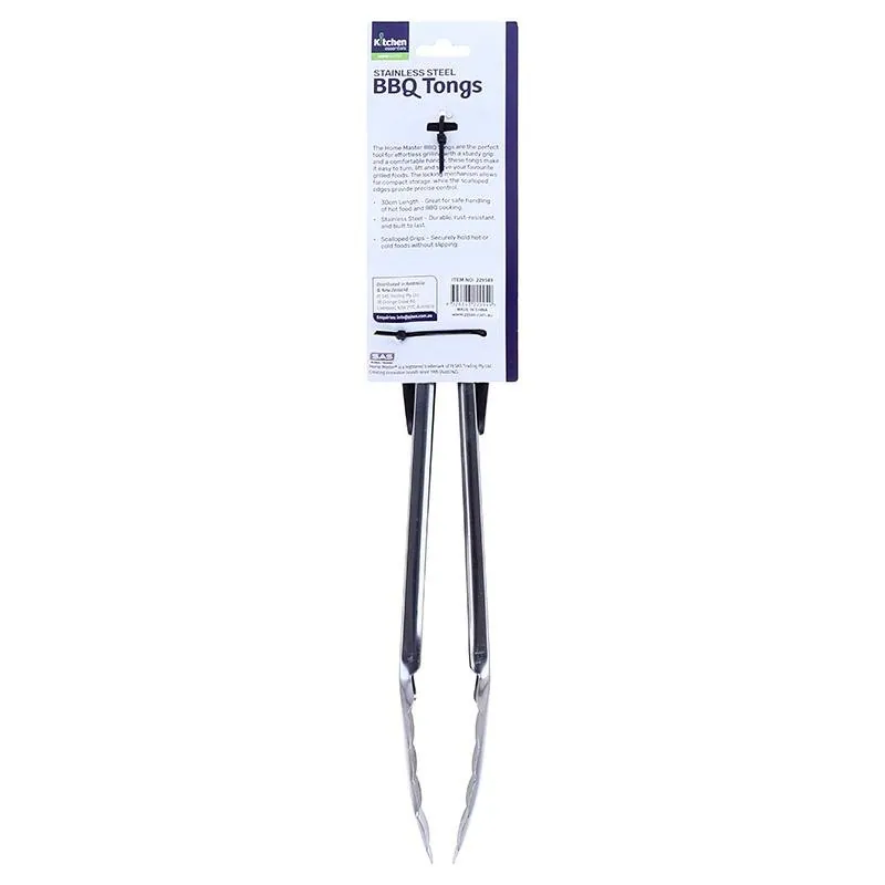 Stainless Steel Tongs BBQ 30cm 1pk – image 3