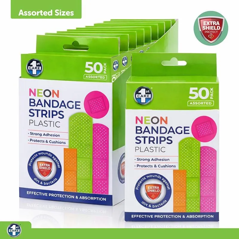 Bandage Strips Neon Assorted Sizes 50pk - Plastic (pe) – image 4