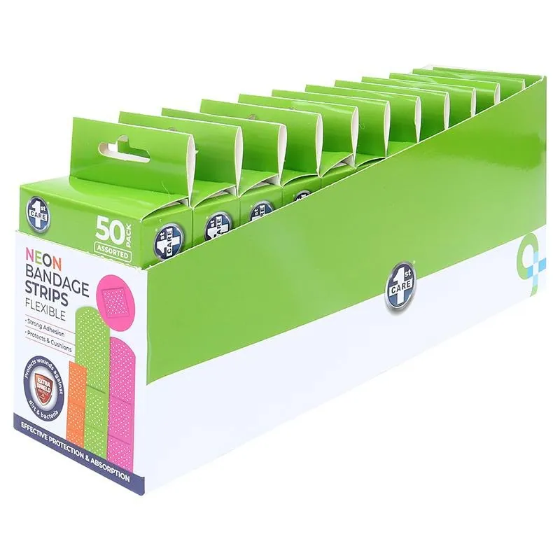 Bandage Strips Neon Assorted Sizes 50pk - Plastic (pe) – image 3