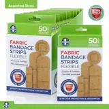 Bandage Strips Flexible Assorted Sizes 50pk - Fabric – image 4