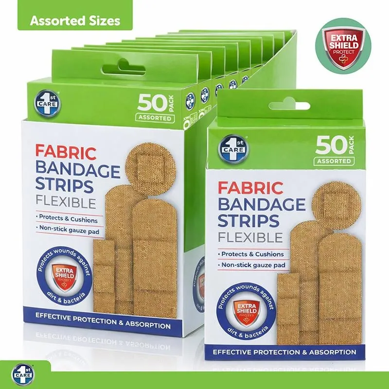 Bandage Strips Flexible Assorted Sizes 50pk - Fabric – image 4