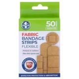Bandage Strips Flexible Assorted Sizes 50pk - Fabric – image 1