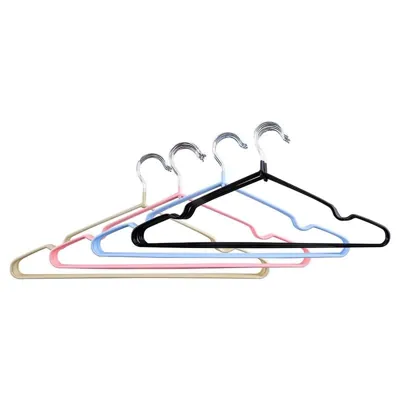 Coat Hanger PVC Coated Anti Slip Assorted Colours 8pk