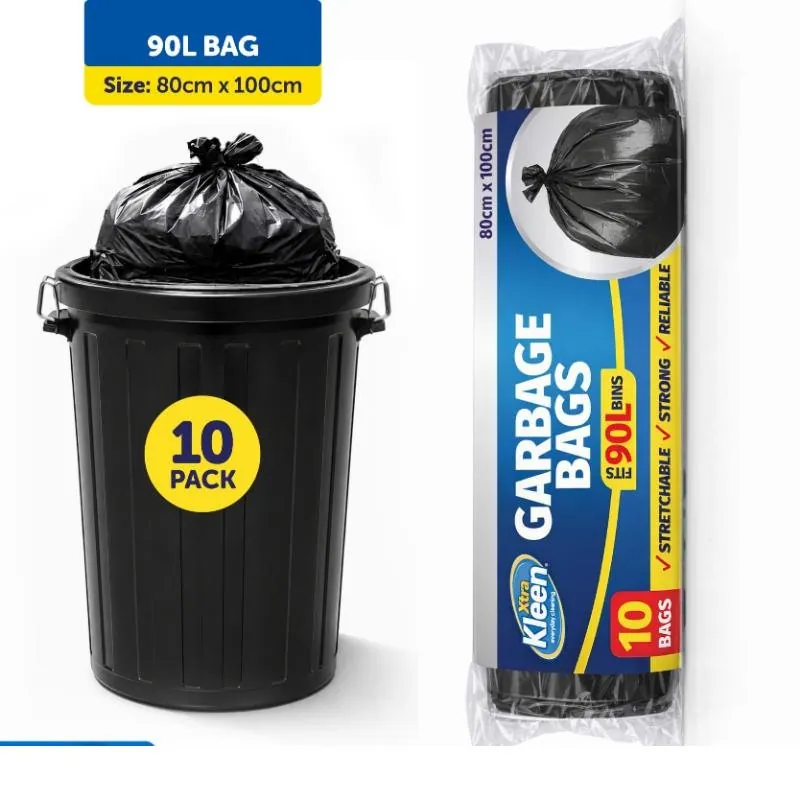 Garbage Bags Multi-Purpose 90l - 10pk - 80cm X 100cm - Black – image 3