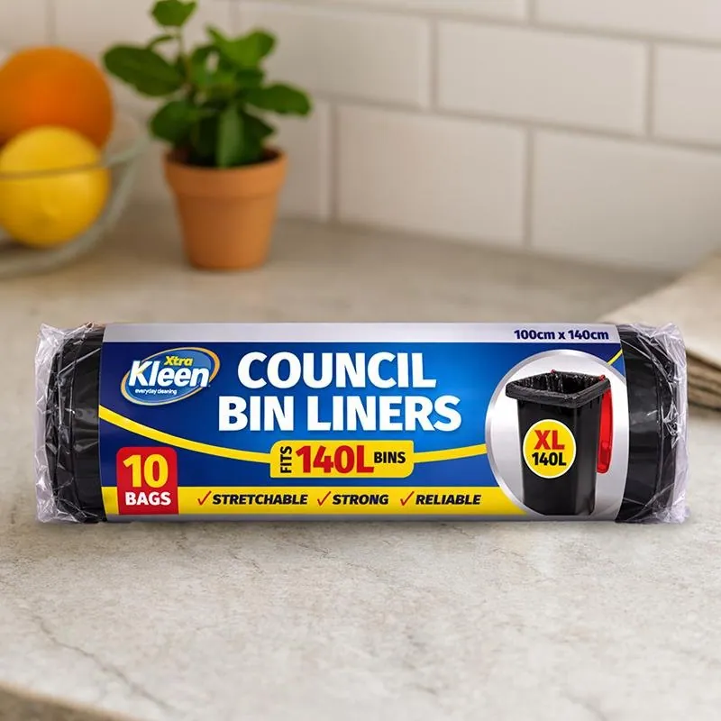 Garbage Bags XL Council Bin Liners 140l - 10pk - 100cm X 140cm - Black – image 2