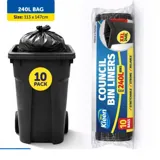 Garbage Bags XXL Council Bin Liners 240l - 10pk - 113cm X 147cm - Black – image 3