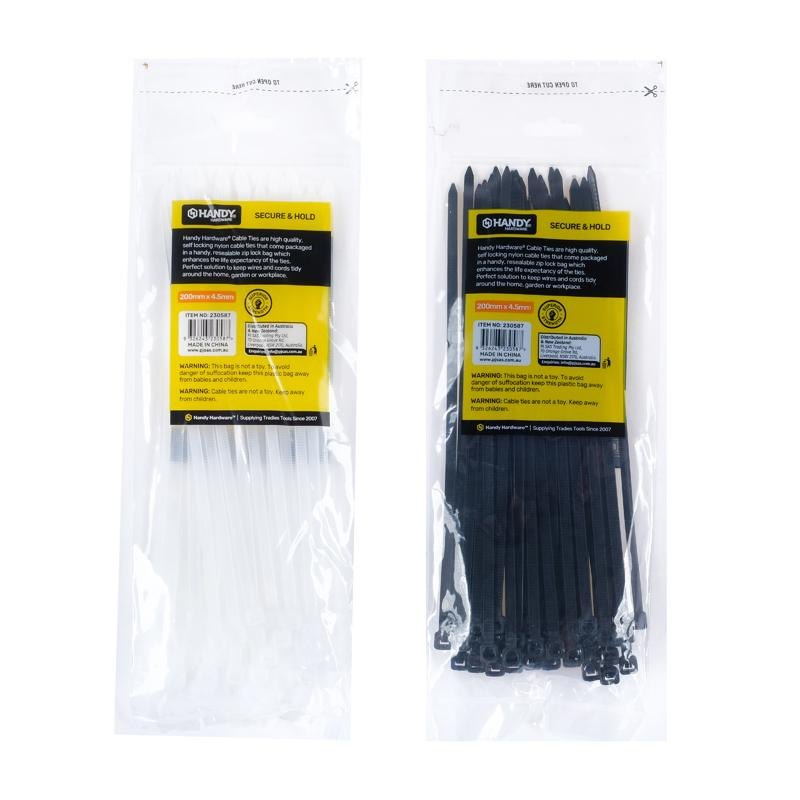 Cable Ties 200mm (50 Pack, Black or Clear) — photo 4 of 4