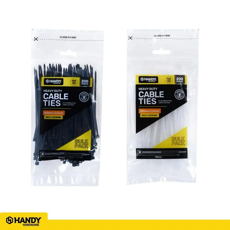 Cable Ties Black & Clear Assorted in Carton 100mm X 2.5mm 200pc – image 3