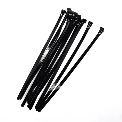 Cable Ties Releasable Black 250mm X 7.2mm 12pc