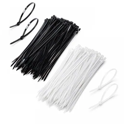 Cable Ties Bulk Pack Black & Clear Assorted in Carton 200mm X 3.6mm 200pc