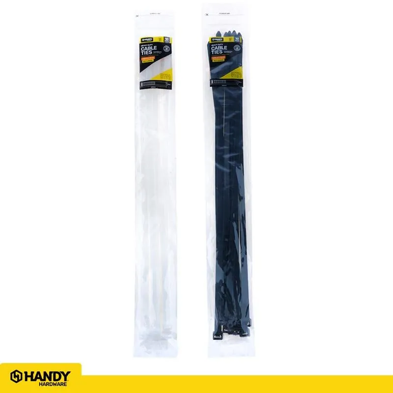 Cable Ties Black & Clear Assorted in Carton Extra Wide Heavy Duty 600mm X 12mm 10pc – image 3