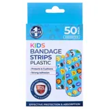 Bandage Strips Kids Animal Print 50pk (2 Assorted Sizes 35pc - 5.5cm X 1.9cm & 15pc - 4cm X 1cm) - Plastic – image 1