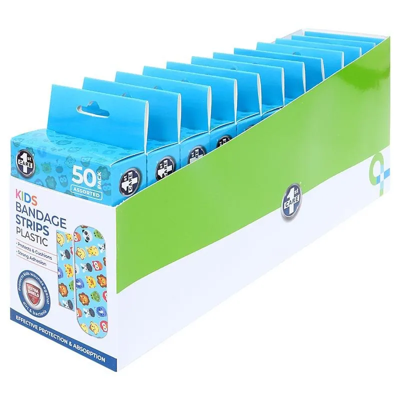 Bandage Strips Kids Animal Print 50pk (2 Assorted Sizes 35pc - 5.5cm X 1.9cm & 15pc - 4cm X 1cm) - Plastic – image 3