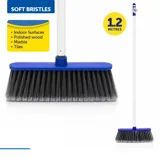 Broom Indoor Multi-Purpose Soft Bristle 1.2m Handle - 300mm Head – image 3