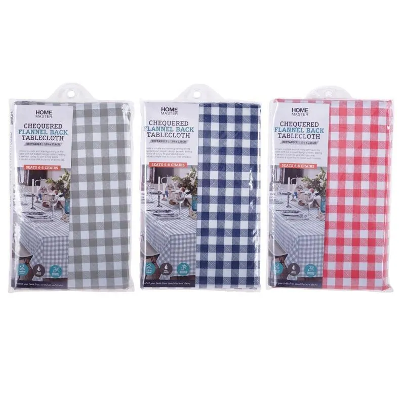 Tablecloth Chequered Print Rectangular Peva, 130cm X 225cm (Seats 4-6) – image 4