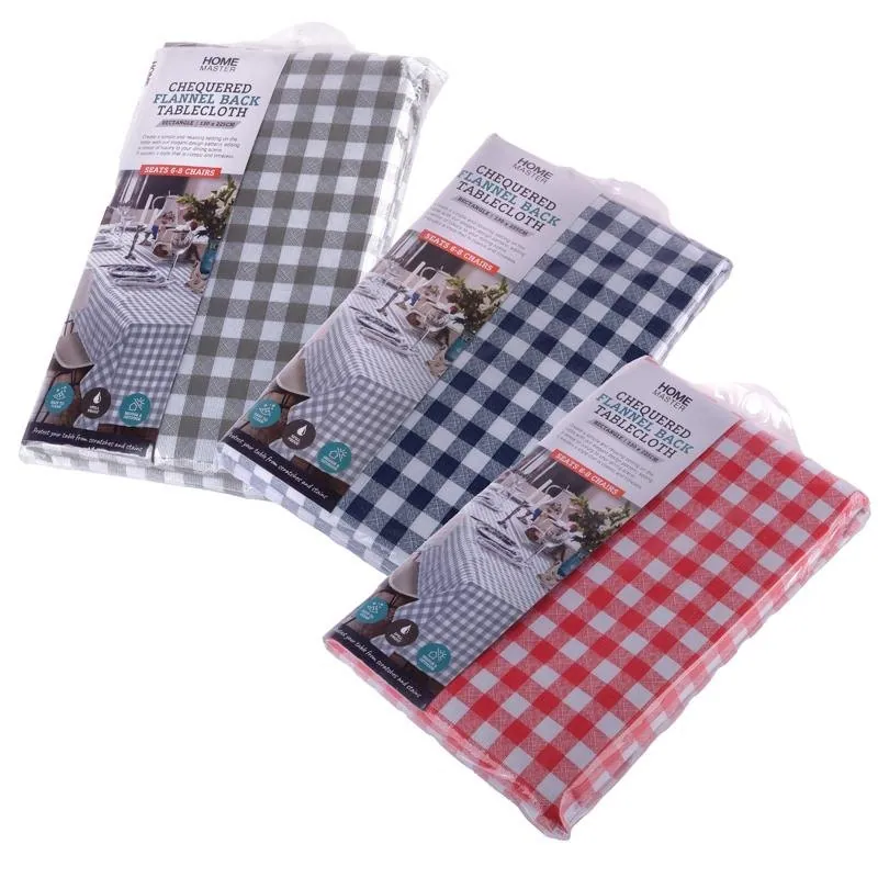 Tablecloth Chequered Print Rectangular Peva, 130cm X 225cm (Seats 4-6) – image 3