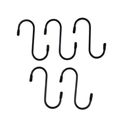 S Hooks PVC Coated with Scratch Proof Tip Protectors 80mm X 35mm 5pk