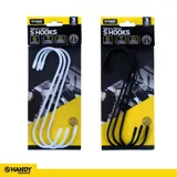 S Hooks PVC Coated with Scratch Proof Tip Protectors 165mm X 50mm 3pk – image 3