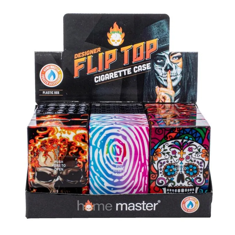 Man Cave Accessories Cigarette Case Flip Top Holds 20 - 6 Assorted Designs – image 4