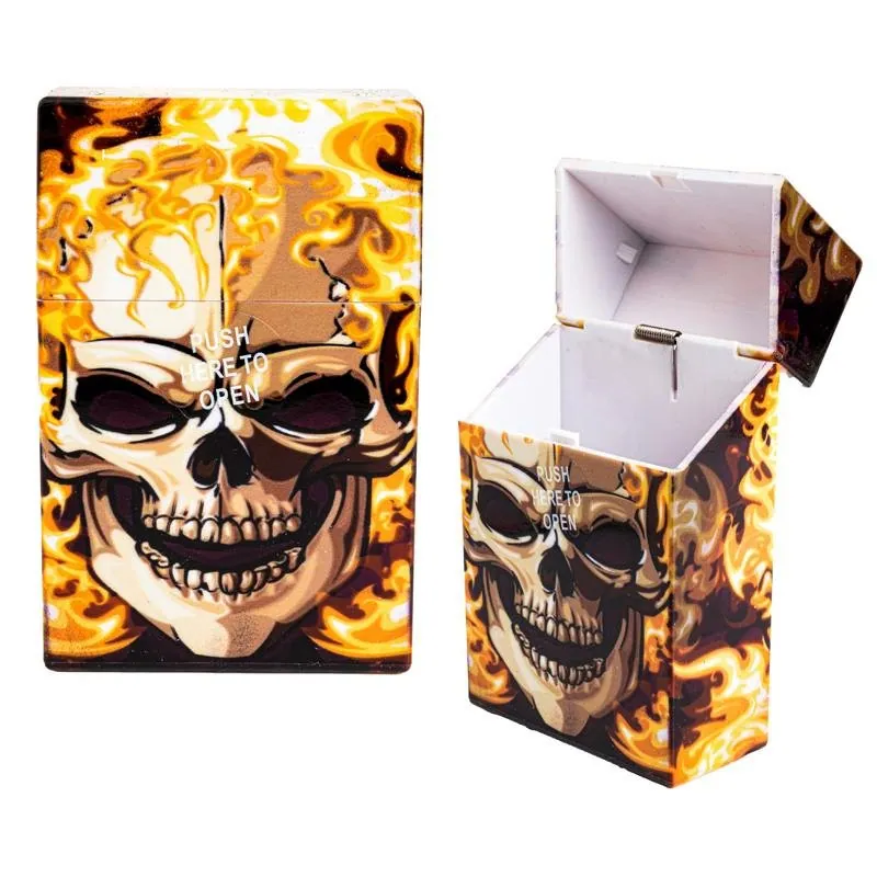 Man Cave Accessories Cigarette Case Flip Top Holds 20 - 6 Assorted Designs – image 2
