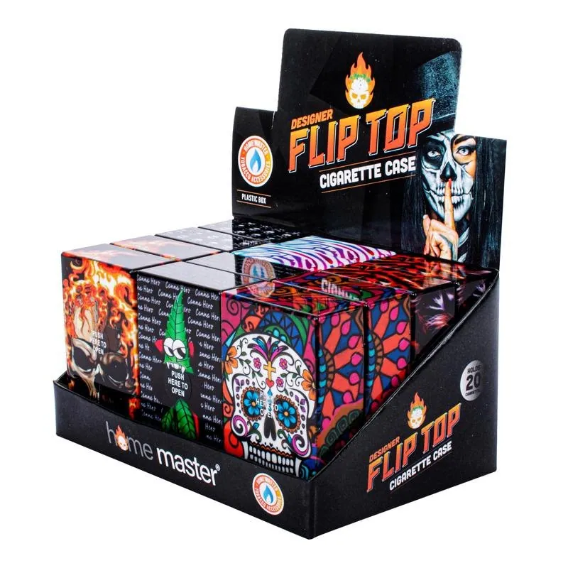 Man Cave Accessories Cigarette Case Flip Top Holds 20 - 6 Assorted Designs – image 3
