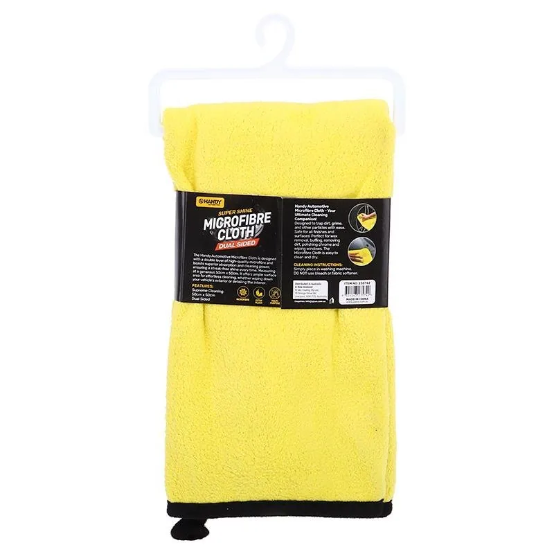 Microfibre Car Cloth Double Layer Yellow & Black 50cm X 50cm – image 3