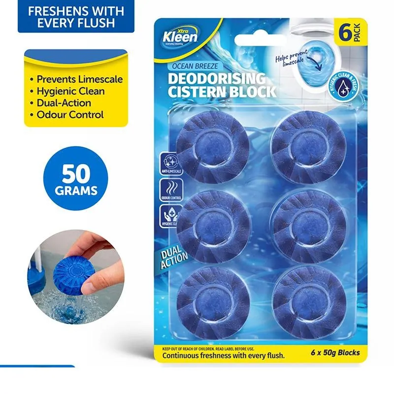 Toilet Deodorising Cistern Blocks 6pk X 50g Each – Ocean Breeze – image 4