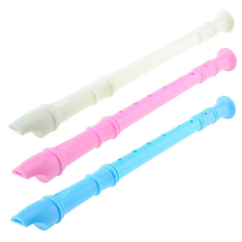 Musical Recorder Plastic 8-Hole Colour Pink, Blue, White – image 3