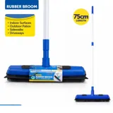 Squeegee Broom with Rubber 2 in 1 with Telescopic Extendable Handle - Head (34cm X 6cm)- Handle Extends From (75cm To 130cm) – image 3