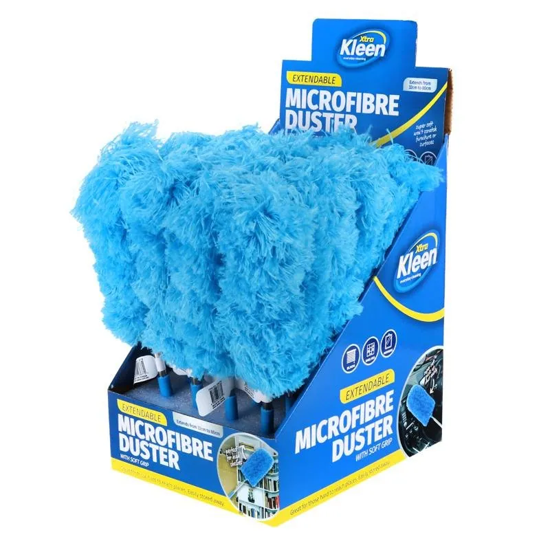 Microfibre Duster with Telescopic Extandable Handle - Head (18cm X 8cm) - Handle (34cm - 81cm) - Blue – image 3