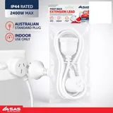 Piggy Back Extension Lead 3 Metre White 240V 10A Max Load 2400W – image 4