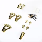 Hooks Picture Premium Brass Plated Assorted Hooks & Sizes 14pc (Holds Up To 45kg) – image 1