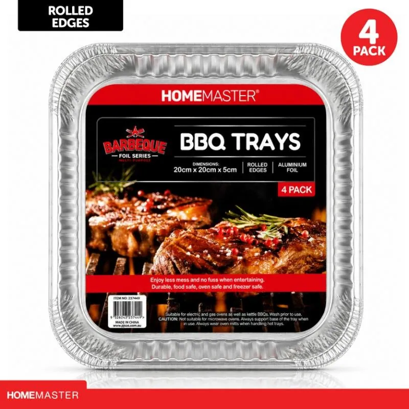 Foil BBQ Trays 20cm X 20cm X 5cm 4pk – image 4