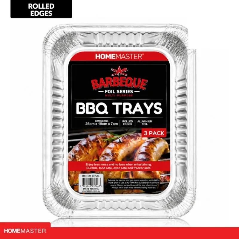 Foil BBQ Trays 26cm X 19cm X 6cm 3pk – image 4