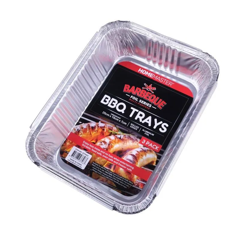 Foil BBQ Trays 26cm X 19cm X 6cm 3pk – image 3