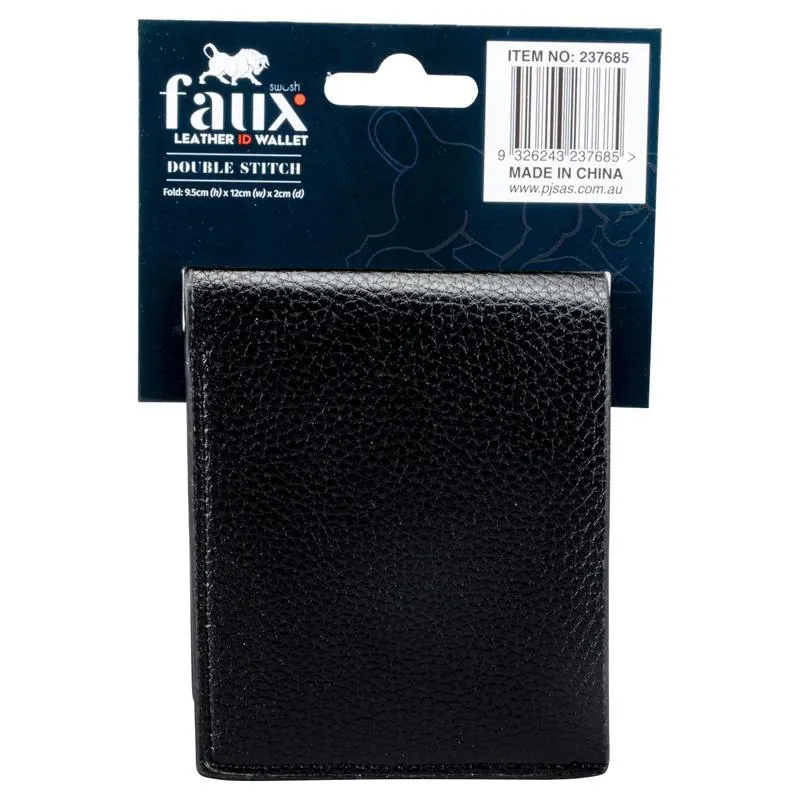Wallet Mens Slimline Fold Faux Leather 9.5cm X 11cm X 1.5cm – image 3